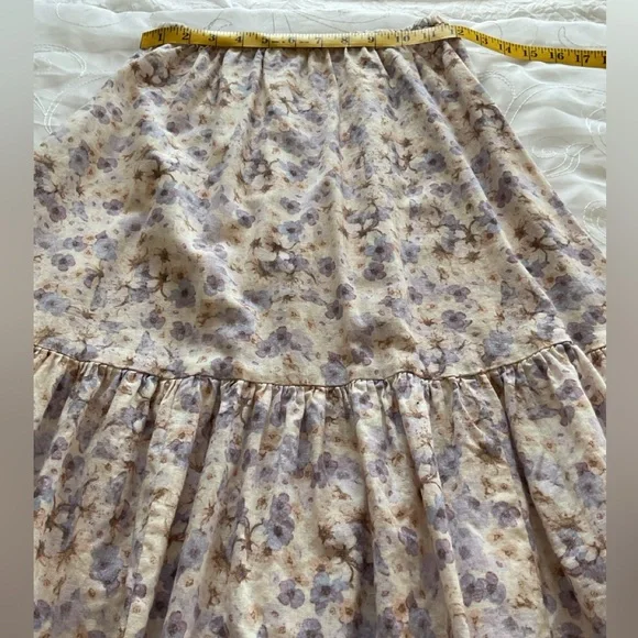 H&M Lin Melange Womens XS Multi-Color Floral Ballerina Length Skirt - Picture 3 of 9